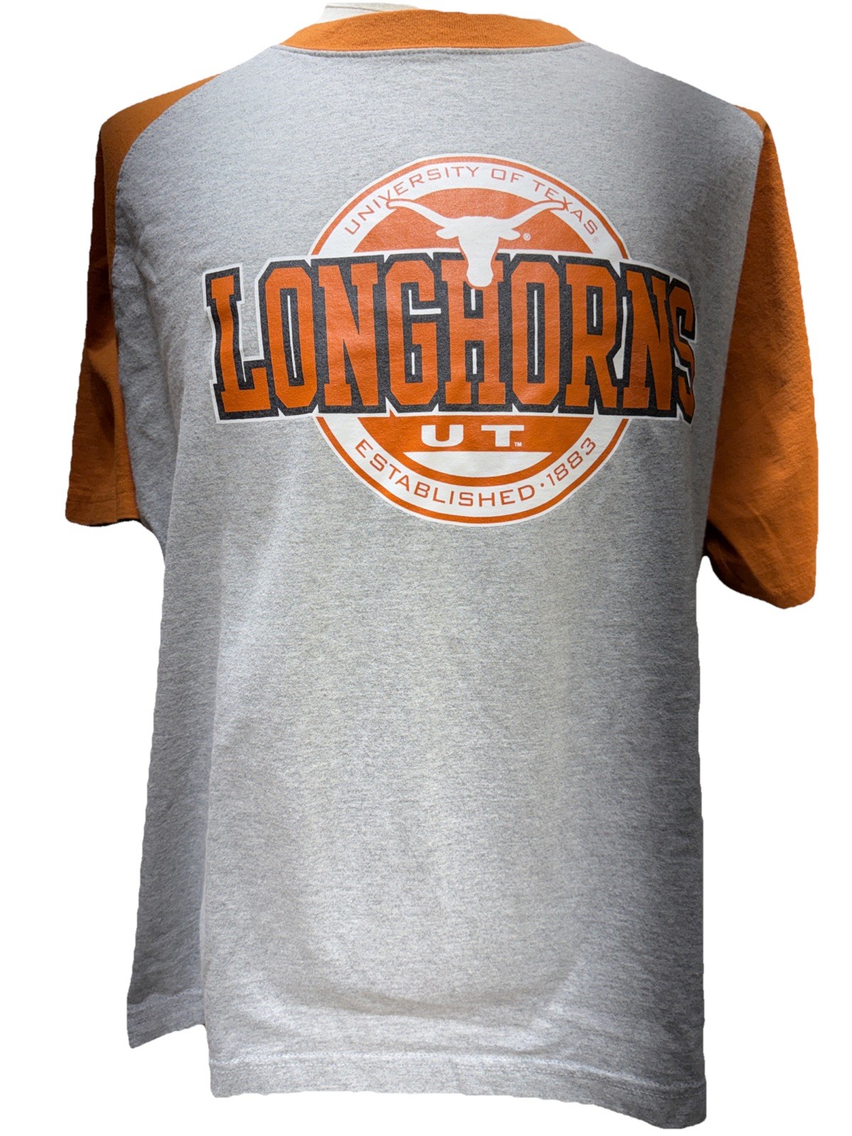 TEXAS LONGHORNS Official NCAA Authentic Apparel Burnout Raglan T-Shirt Sz XL