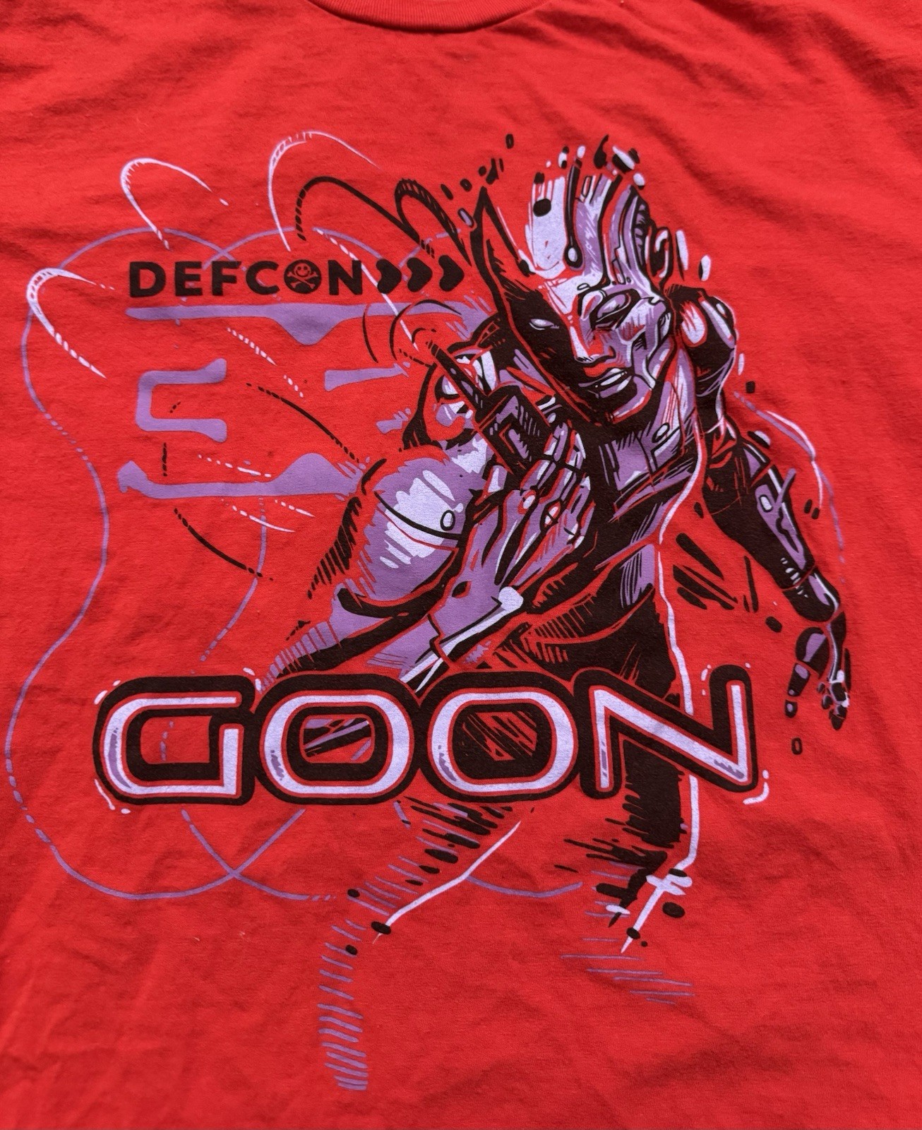DefCon Goon Shirt Mens Large Security Hacking Training Red Short Sleeve Tee