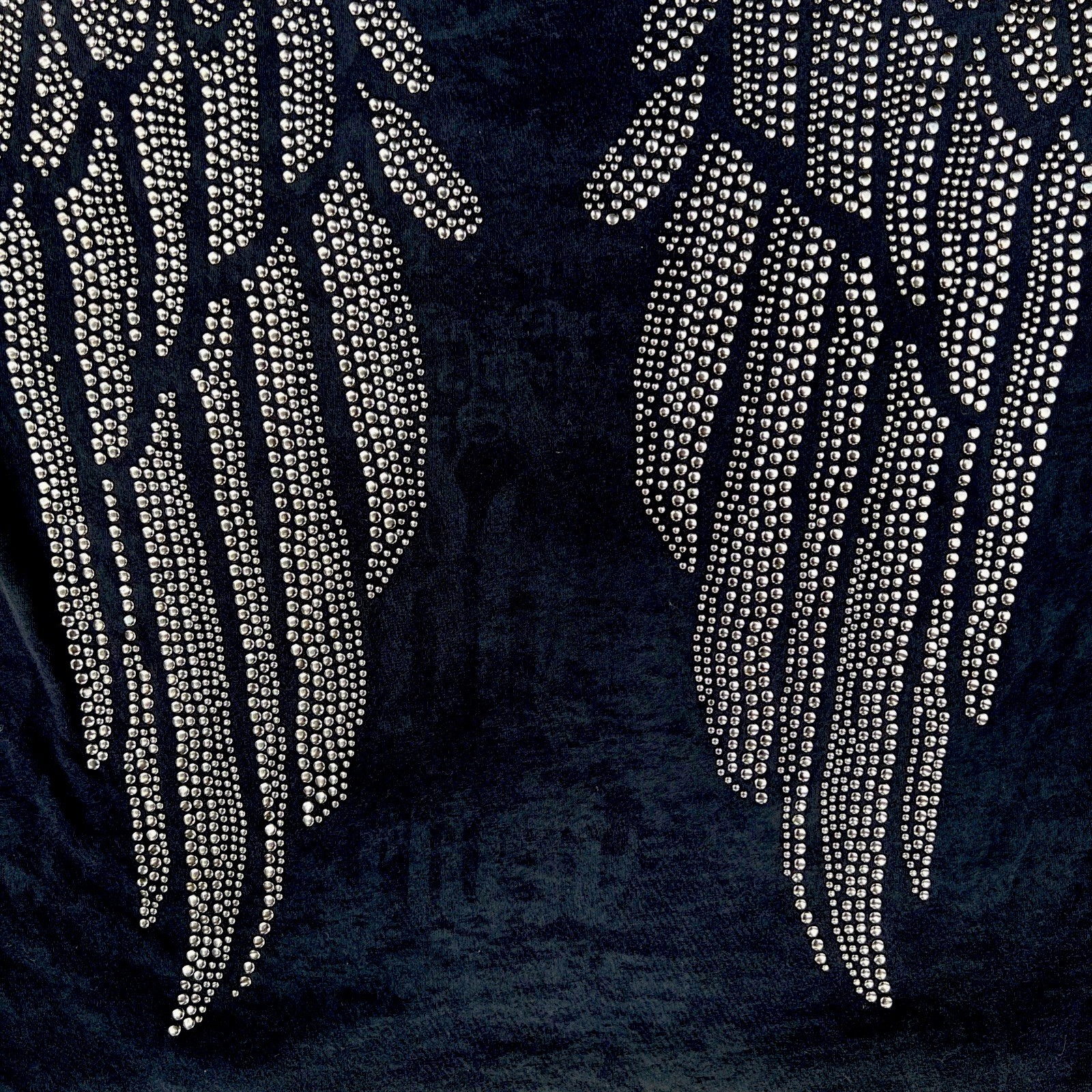 VTG Affliction Mens Studded Wings Sz LG Black t-shirt USA Y2K Grunge Distressed