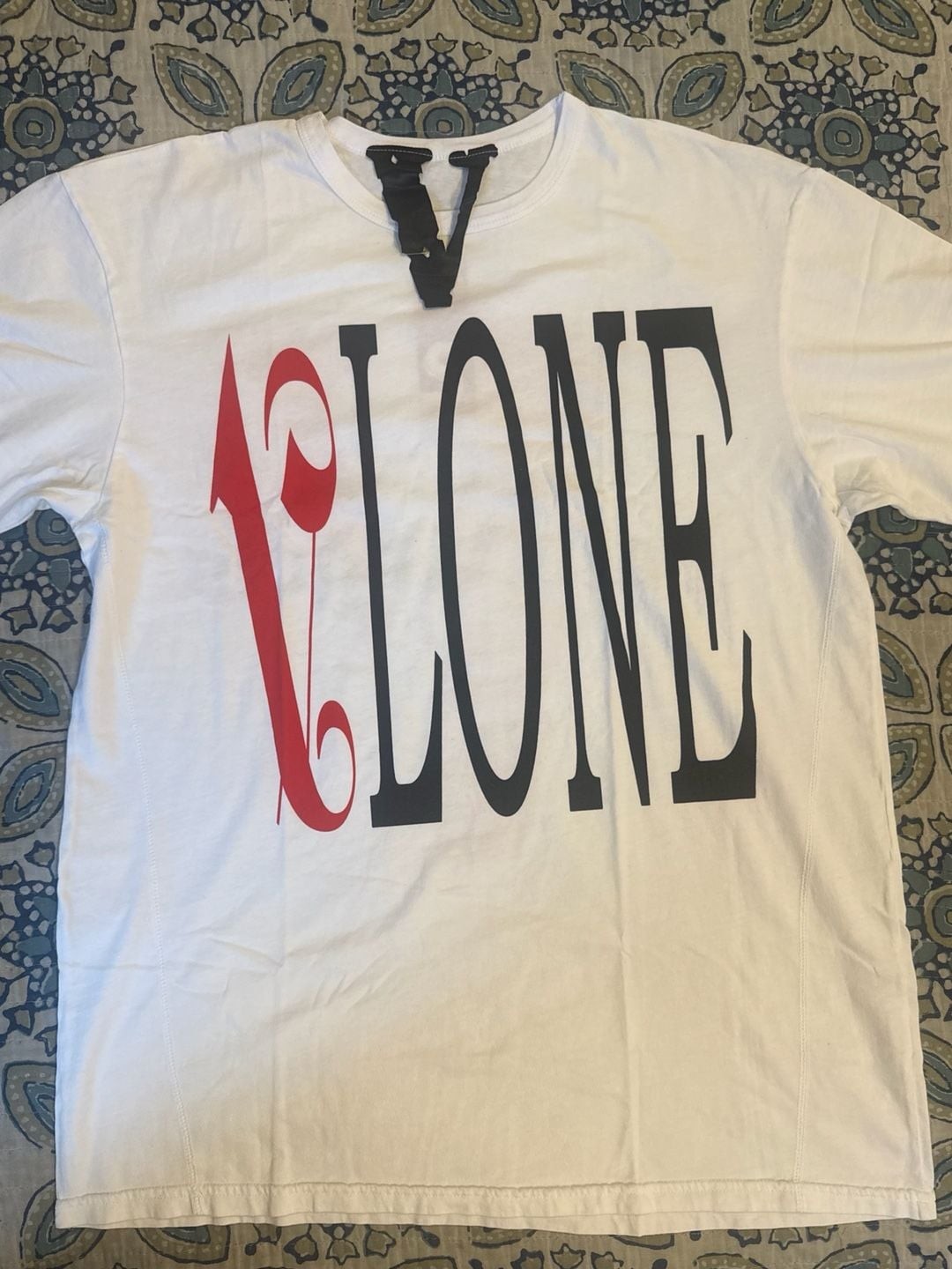 Vlone x Palm Angels Red Flame V Logo T-Shirt White