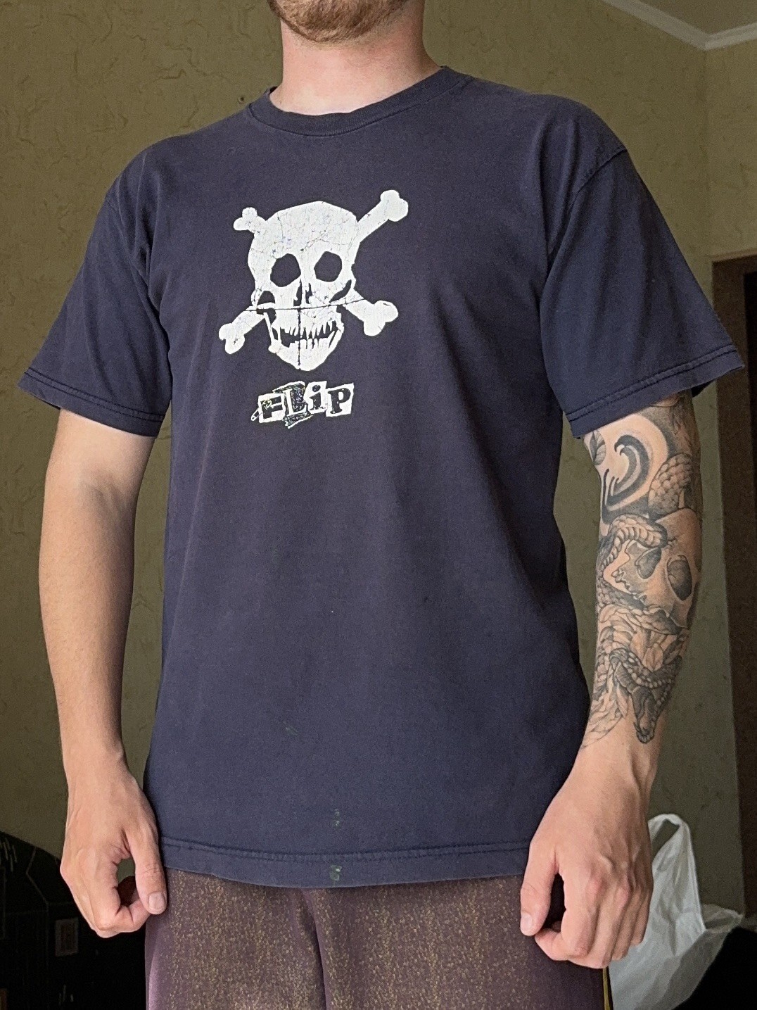 Vintage Flip Skateboards T Shirt Skull Grunge Made In USA Streetwear 90’s XL