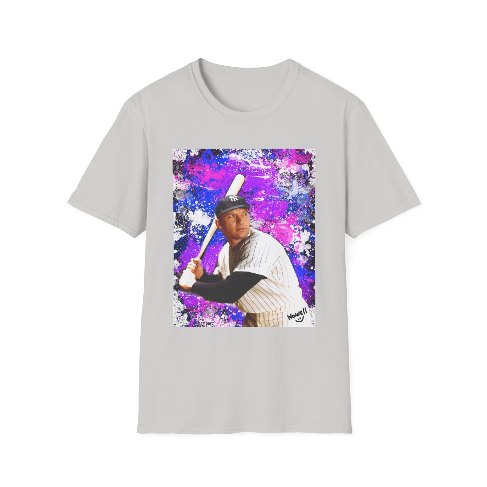 Mickey Mantle painting Photo Baseball Team T Shirt, Unisex Tee Sports art