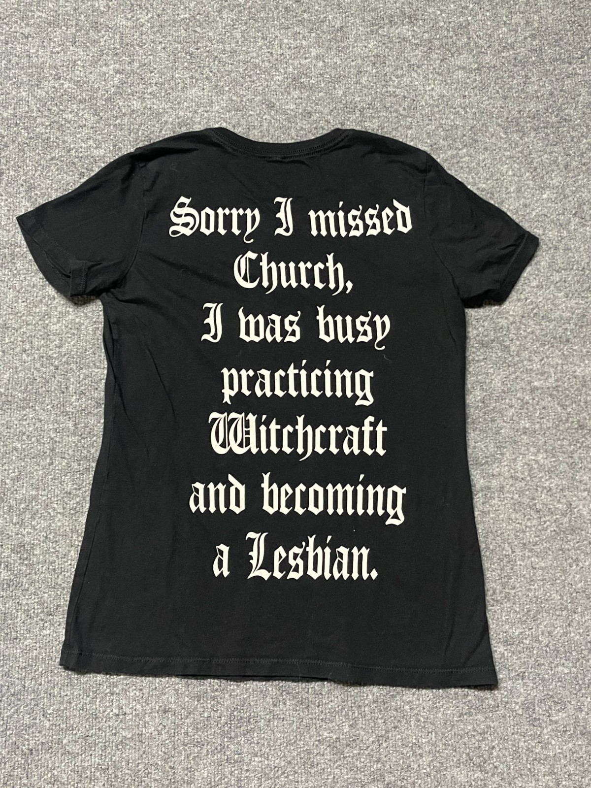 Black Craft Cult Shirt Womens XS Unholy Lesbian Satanic Nun Affliction Church
