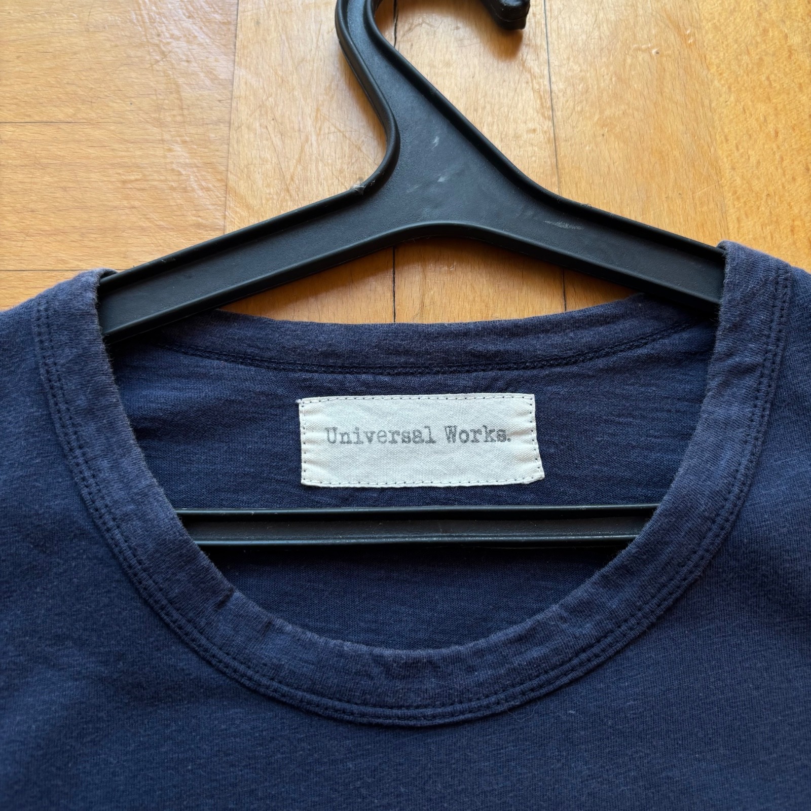 Universal Works Faded Pocket T-Shirt Navy Size M Made in Portugal