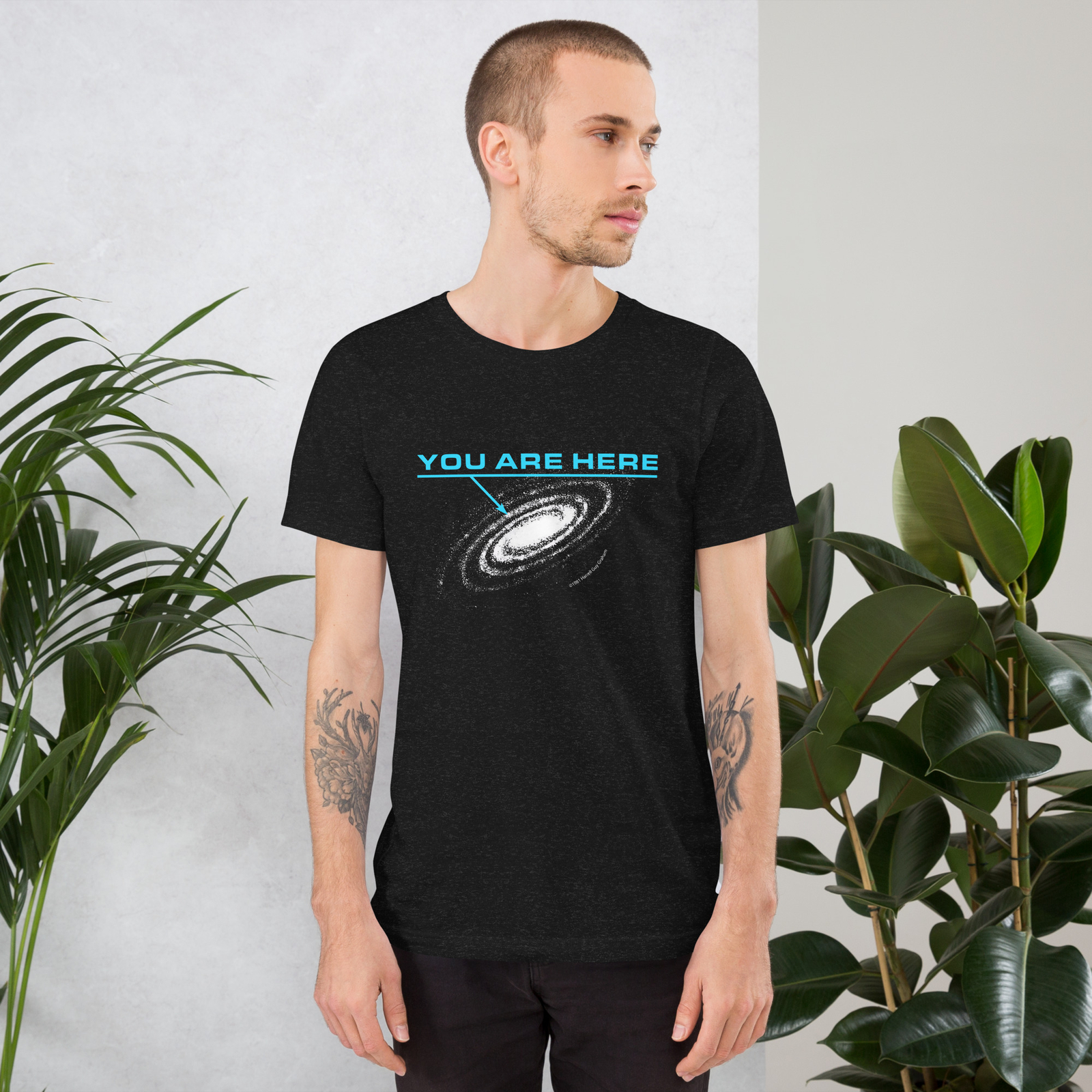 You are here: Milky Way galaxy map — Short-Sleeve Unisex T-Shirt, space t-shirt