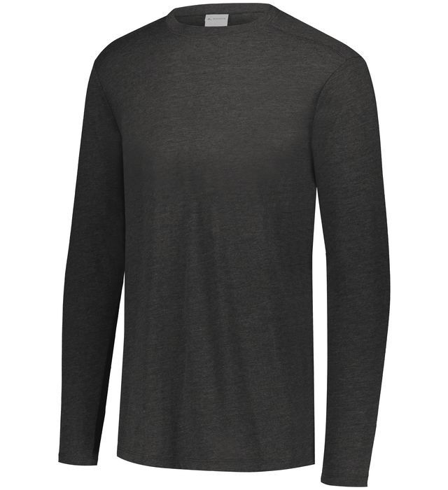 MEN’S LONG SLEEVE, LIGHTWEIGHT, CREW T-SHIRT, PREMIUM TRI-BLEND SOFTNESS, S-4XL