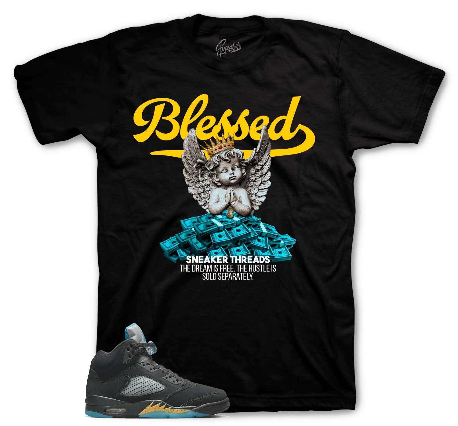 Shirt To Match Jordan 5 Aqua Shoes Aquatone – Blessed Angel Tee