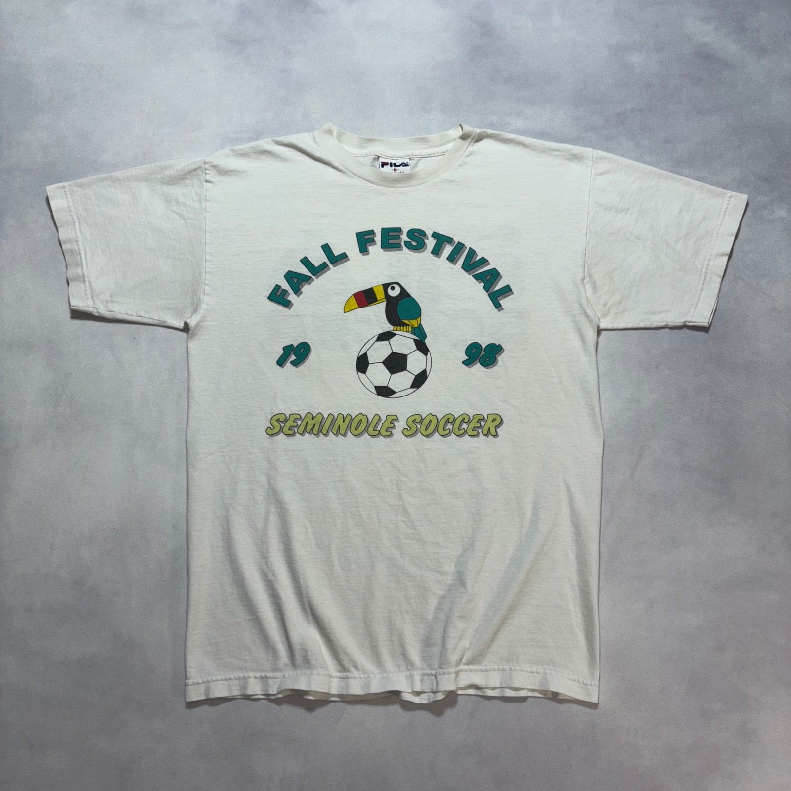 Vintage 90’s Fila Soccer T-Shirt Mens Small White Fall Festival 1998 Made in USA