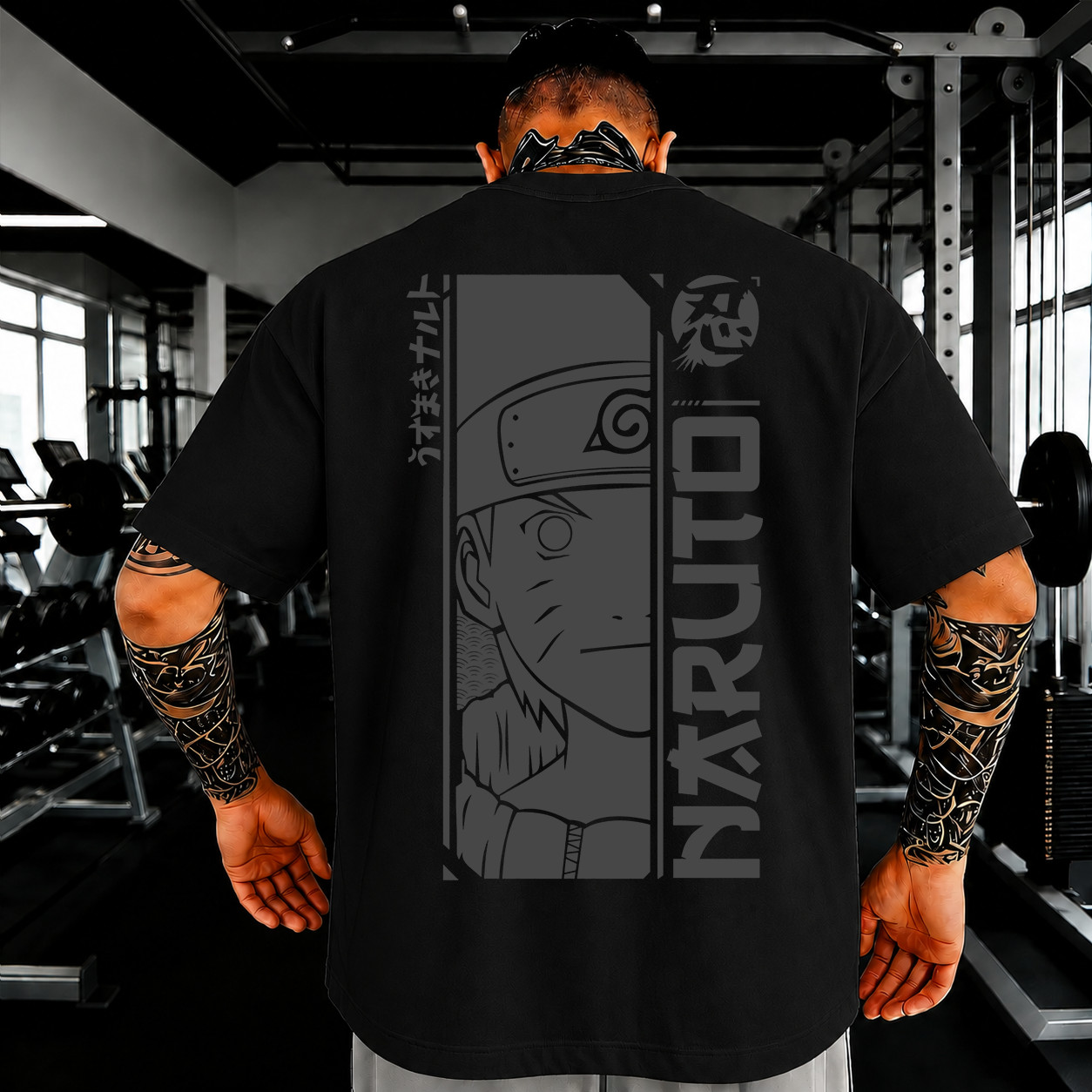 Oversized Graphic T-Shirt Men Streetwear Japanese Anime Printed Cotton Tee Top