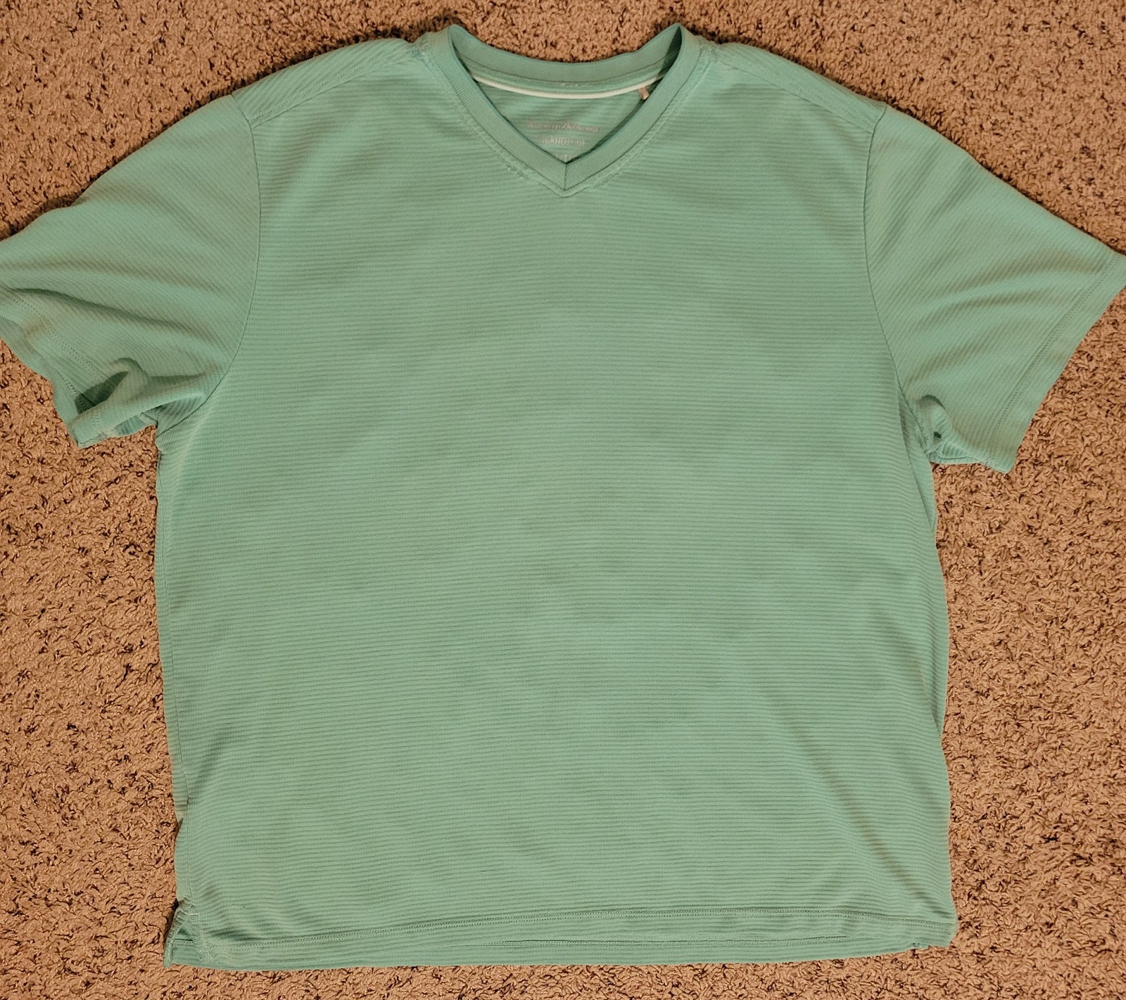 Tommy Bahama ISLANDZONE Men’s XXL Green V-Neck T-Shirt Ribbed CoolMax Modal