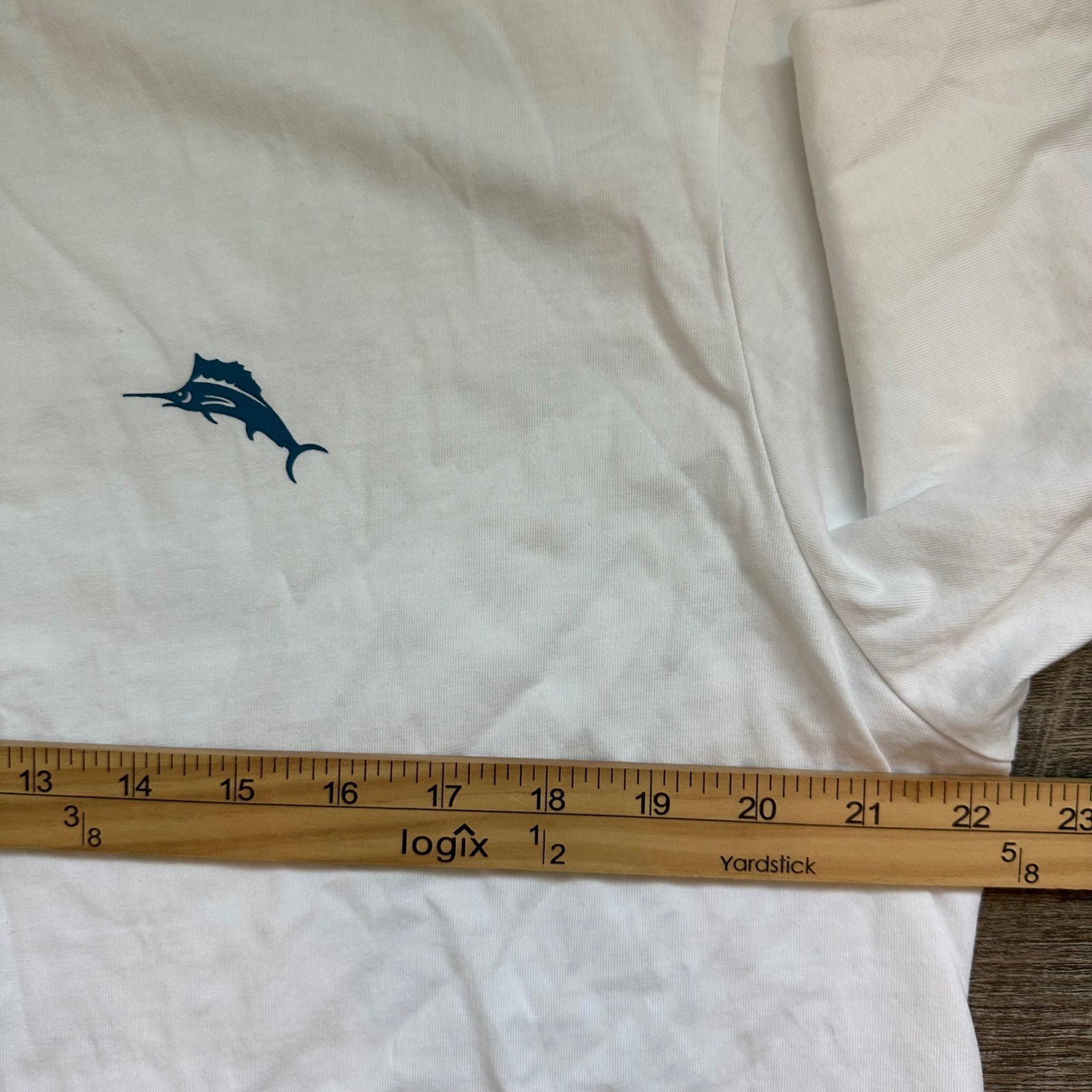 Tommy Bahama Time To Reflect Beach Graphic T-Shirt Large White Palm Tree Back