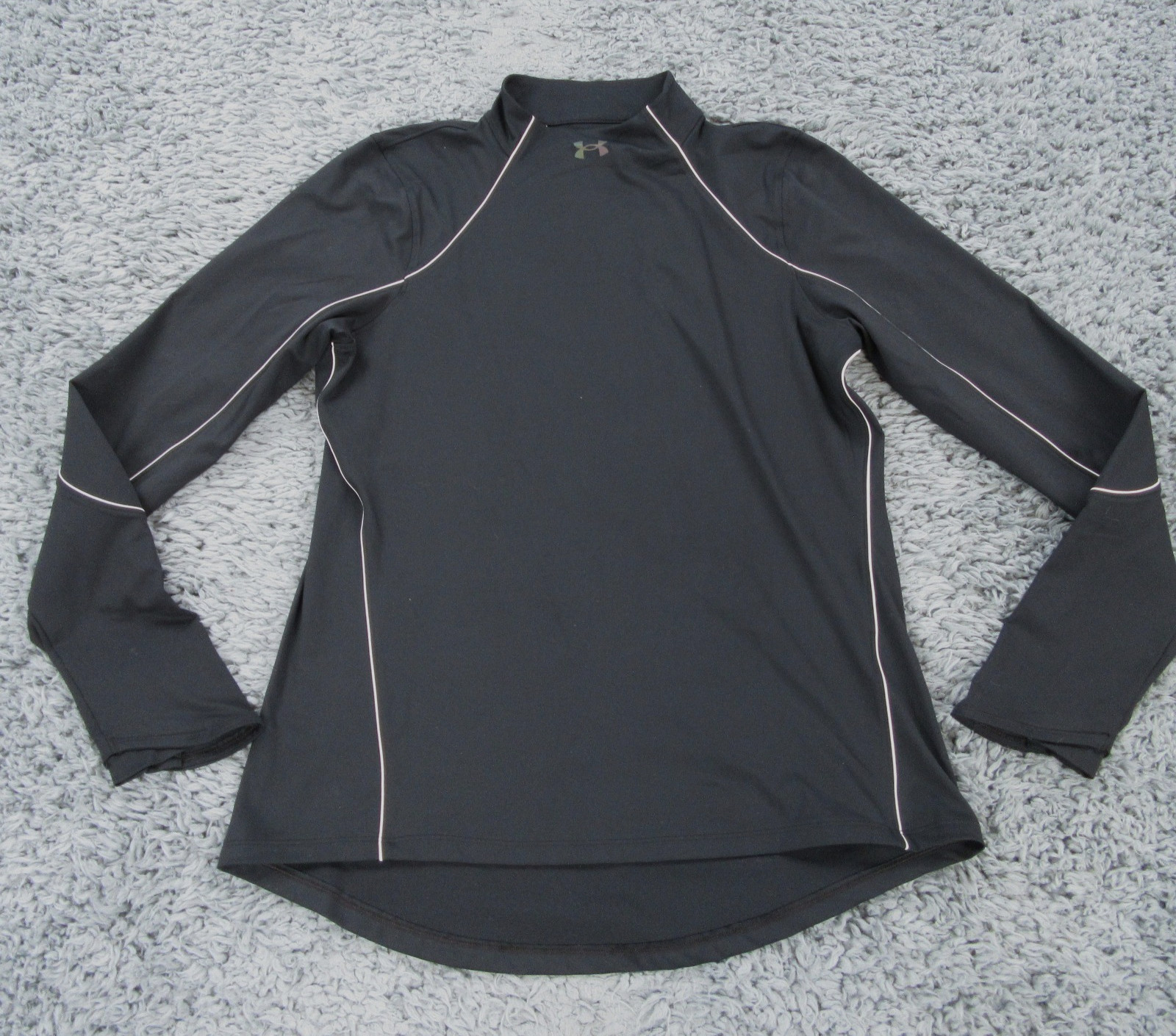 Under Armour Shirt Mens Extra Large Black Rush ColdGear Fitted Stretch Knit Mock