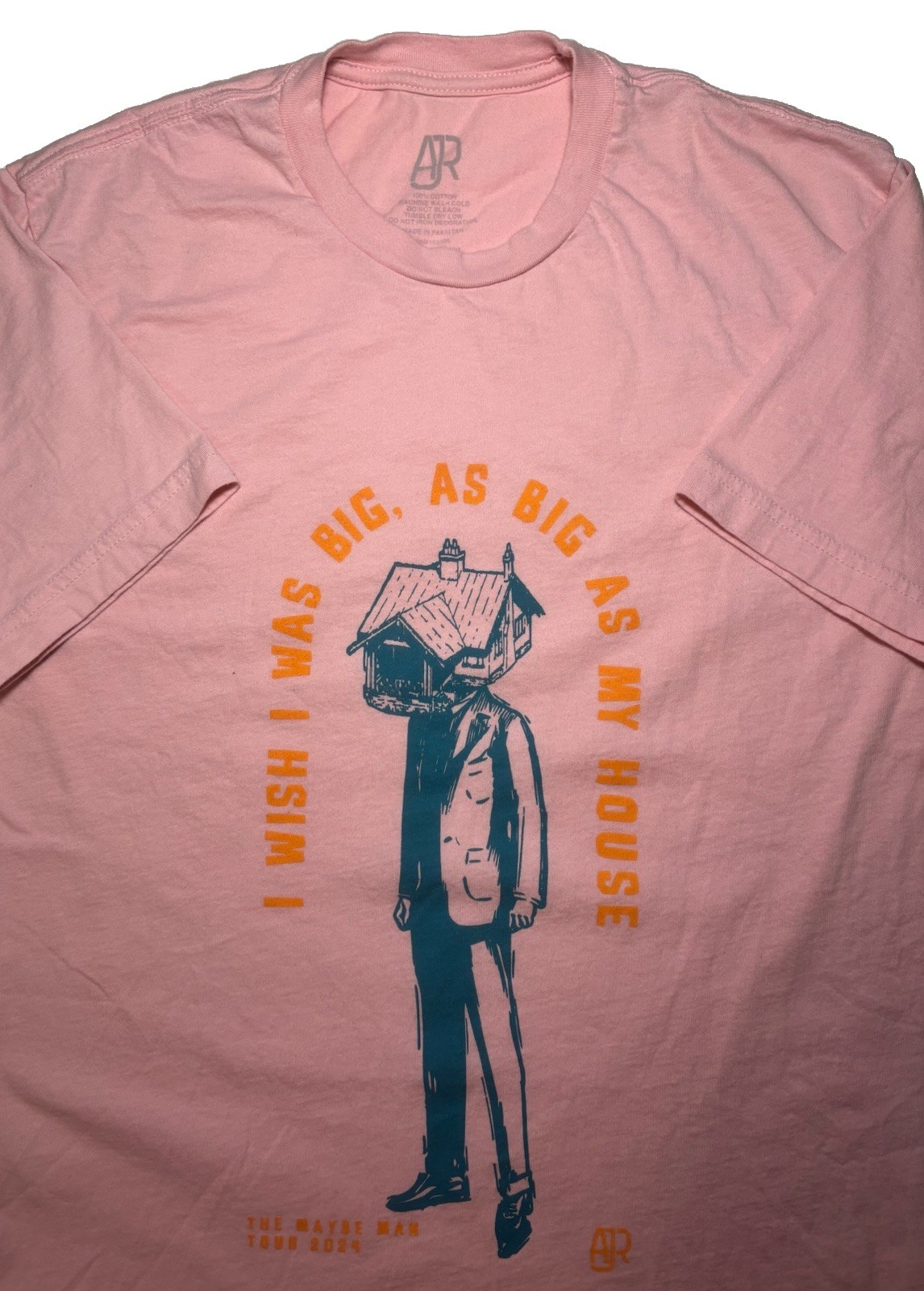 AJR The Maybe Man Tour 2024 Band T Shirt Adult S Concert Merch Graphic Pink Tee