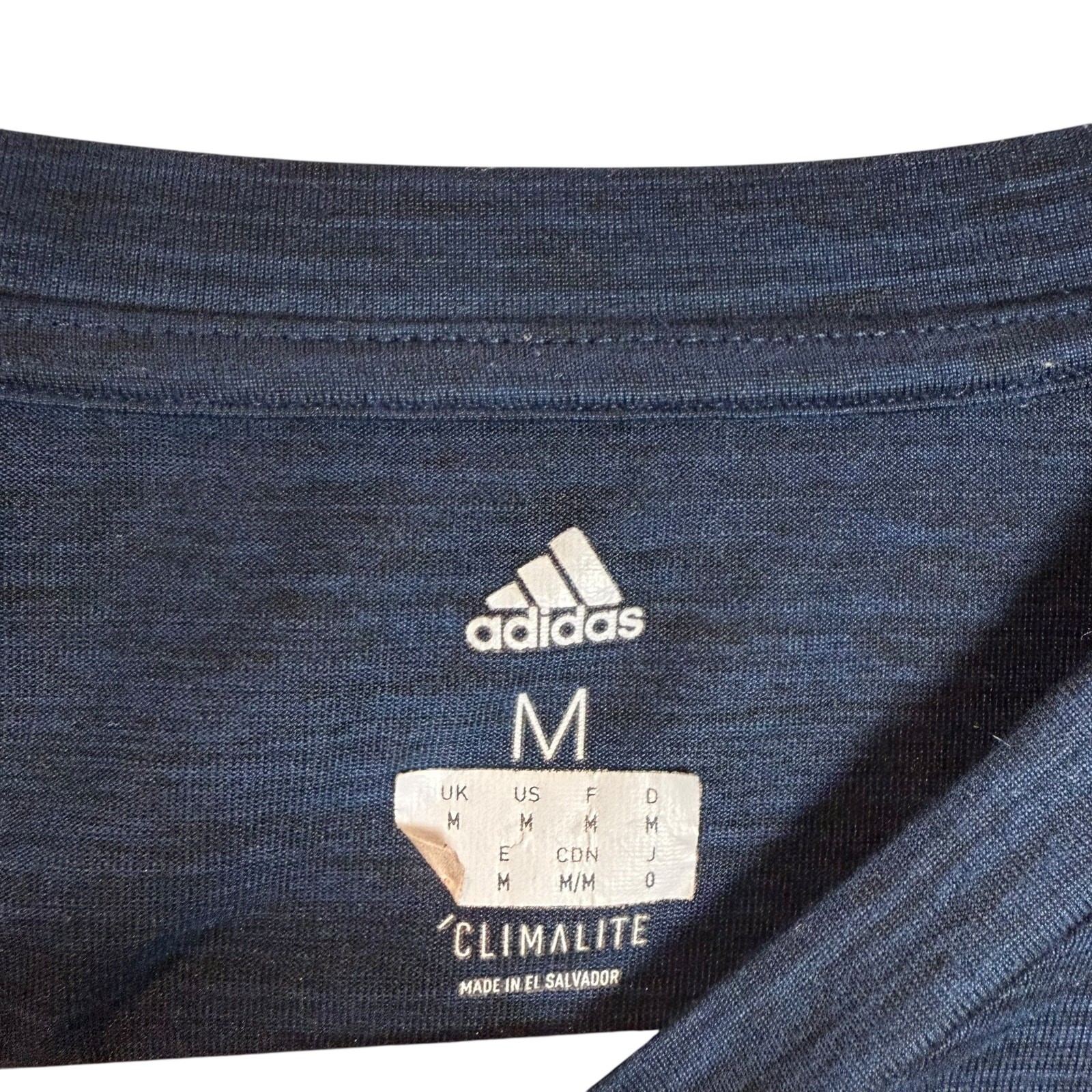 Adidas Climalite T-Shirt Mens Medium Blue Trefoil Logo Short Sleeve Performance