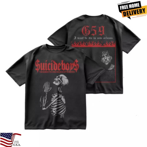 Suicideboys G59 Skeleton T Shirt Dark Rap Hip Hop Band Merch Unisex Tee
