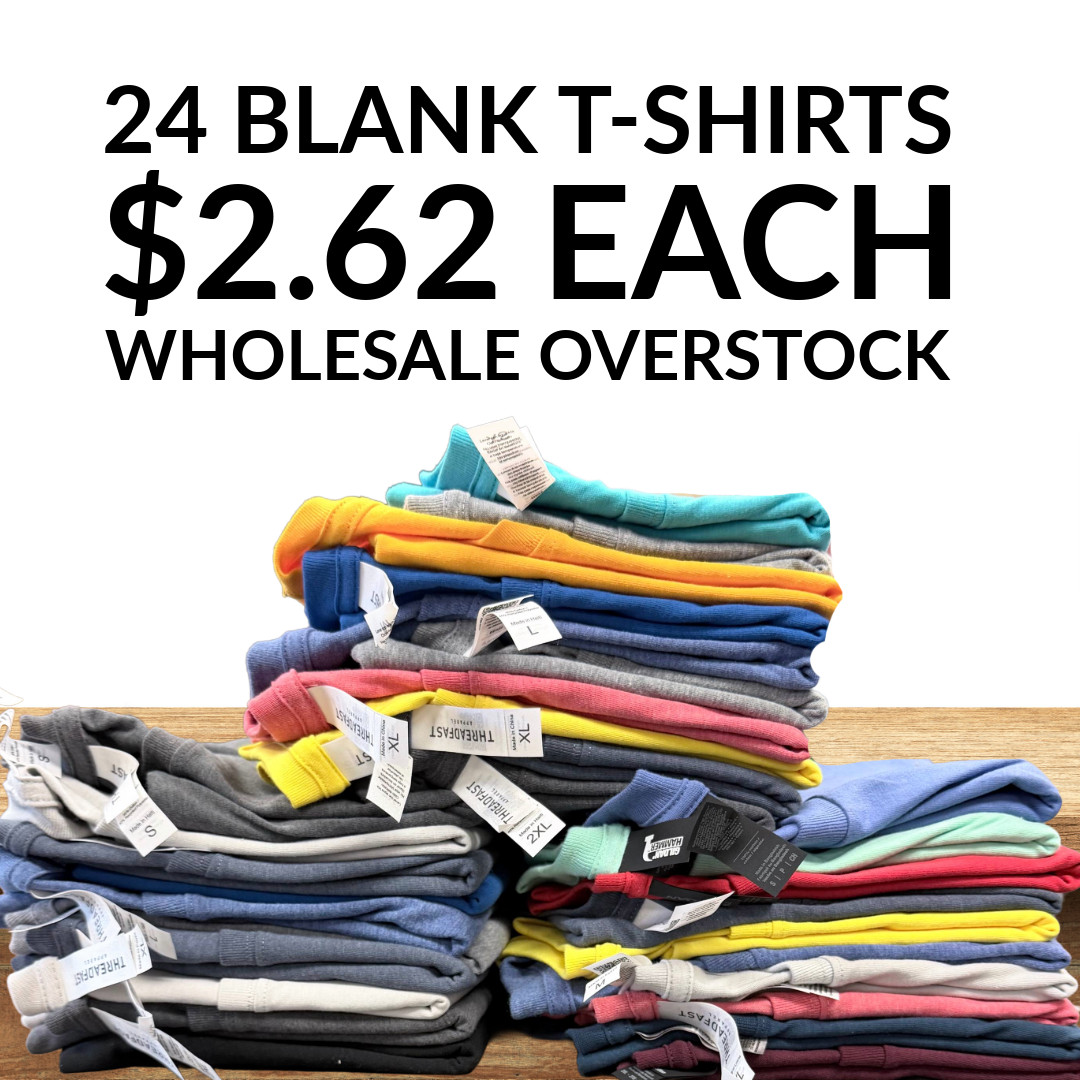 24 Blank T-Shirts Wholesale Bulk $2.62 Each Print Ready HTV DTF