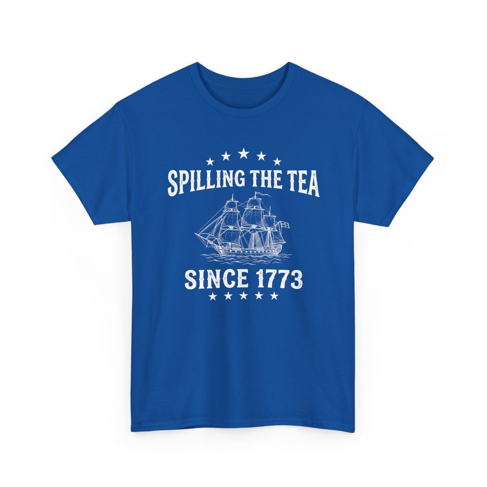 Spilling The Tea Since 1773 Retro Fun Patriotic 4th Ladies’ Round Neck Tshirt