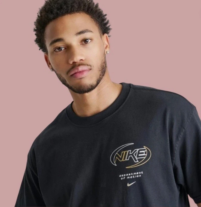 Nike Sportswear T-Shirt Department of Motion Men’s Sz M / XL Black New