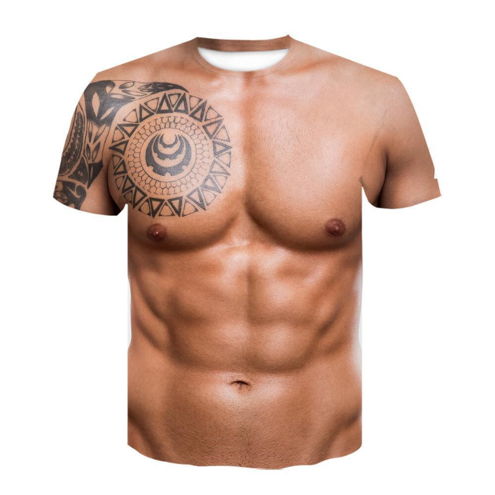Funny Muscle Body 3D Print Men’s T-Shirt Sports Athletics Summer T Shirt
