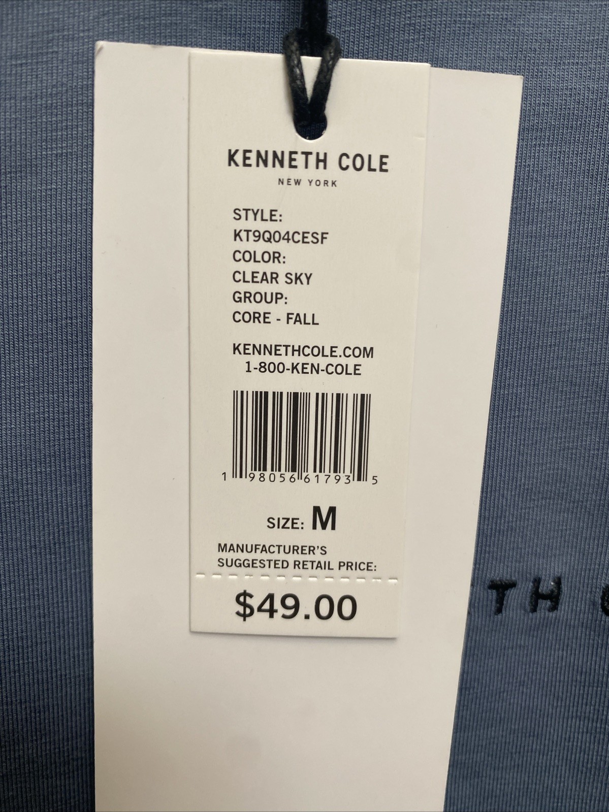 Kenneth Cole Men’s Clear Sky Blue Medium T-Shirt Short Sleeve Small Logo