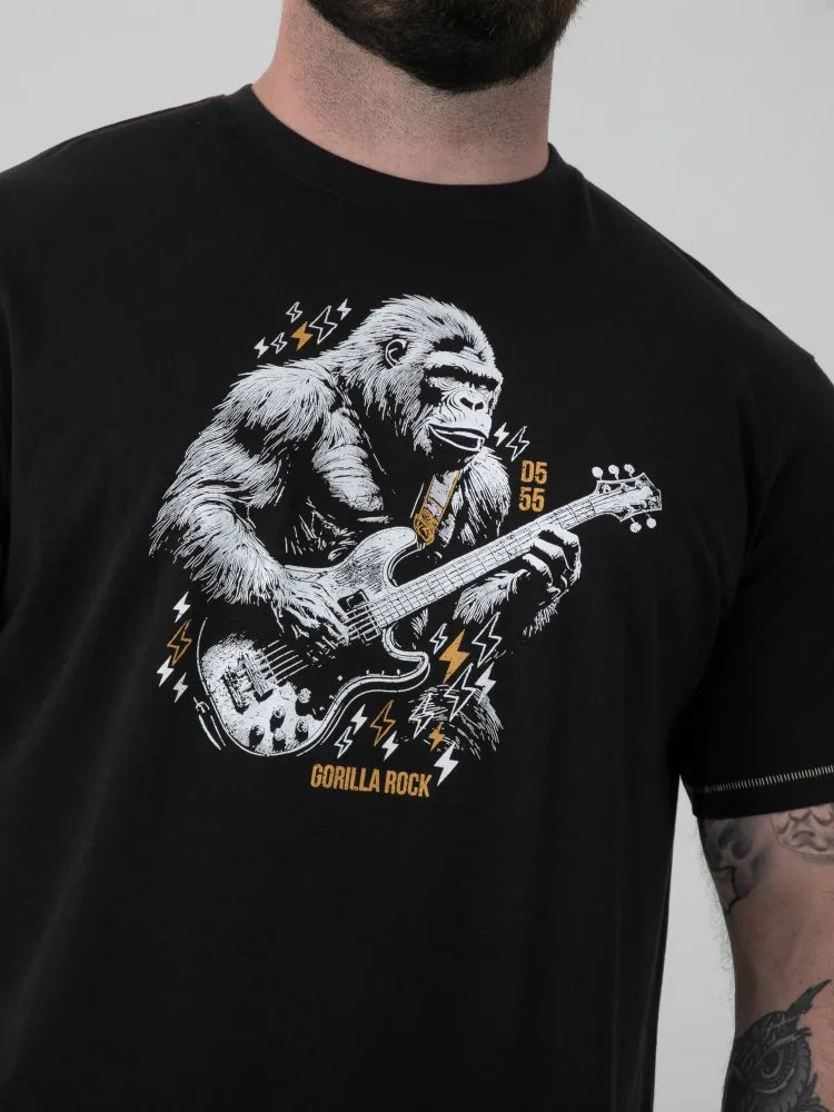 D555 Duke Big Mens Gorilla Printed T-Shirt Black Plus Size 2XL-8XL 601910