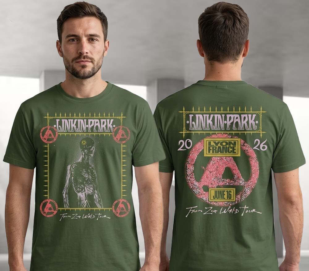 Linkin Park Lyon France 2026 Exclusive City Event Tee June 16 2026 Green T-Shirt