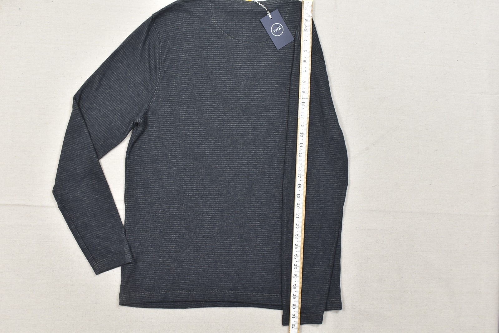 1901 Nordstrom Men Large Gray Shadow White Texture Henley Long Sleeve Shirt NWT