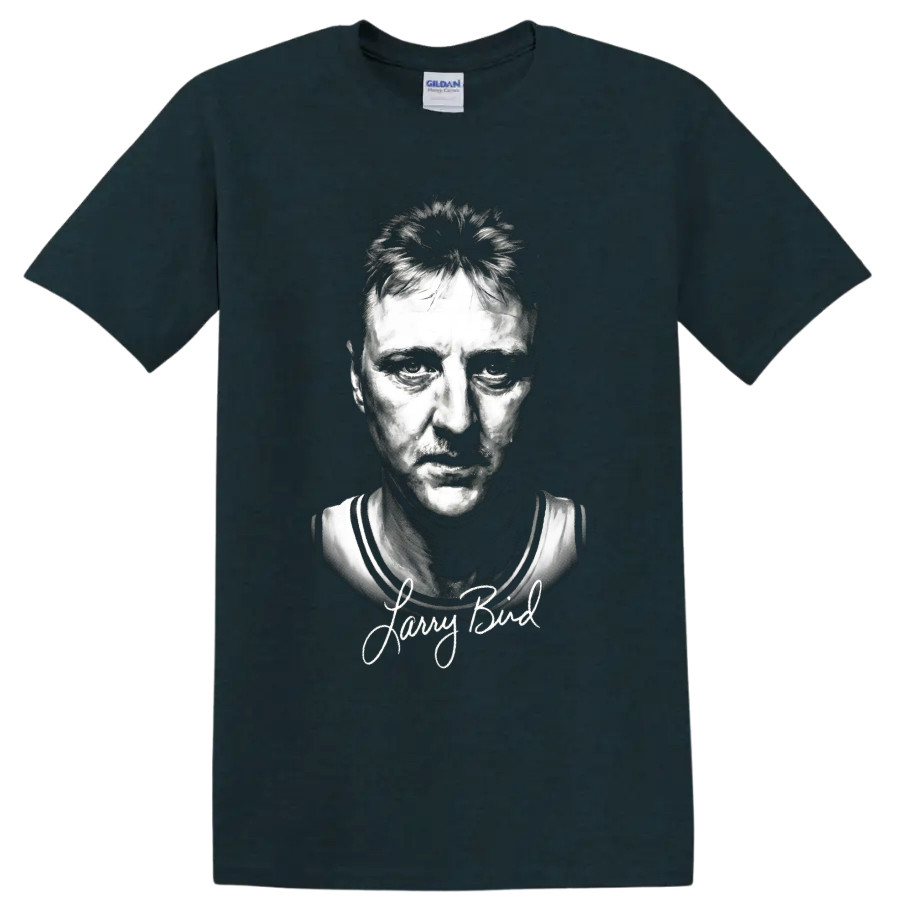 Larry Bird Basketball T Shirt Boston Celtics 33 Player Portrait Graphic Tee Gift