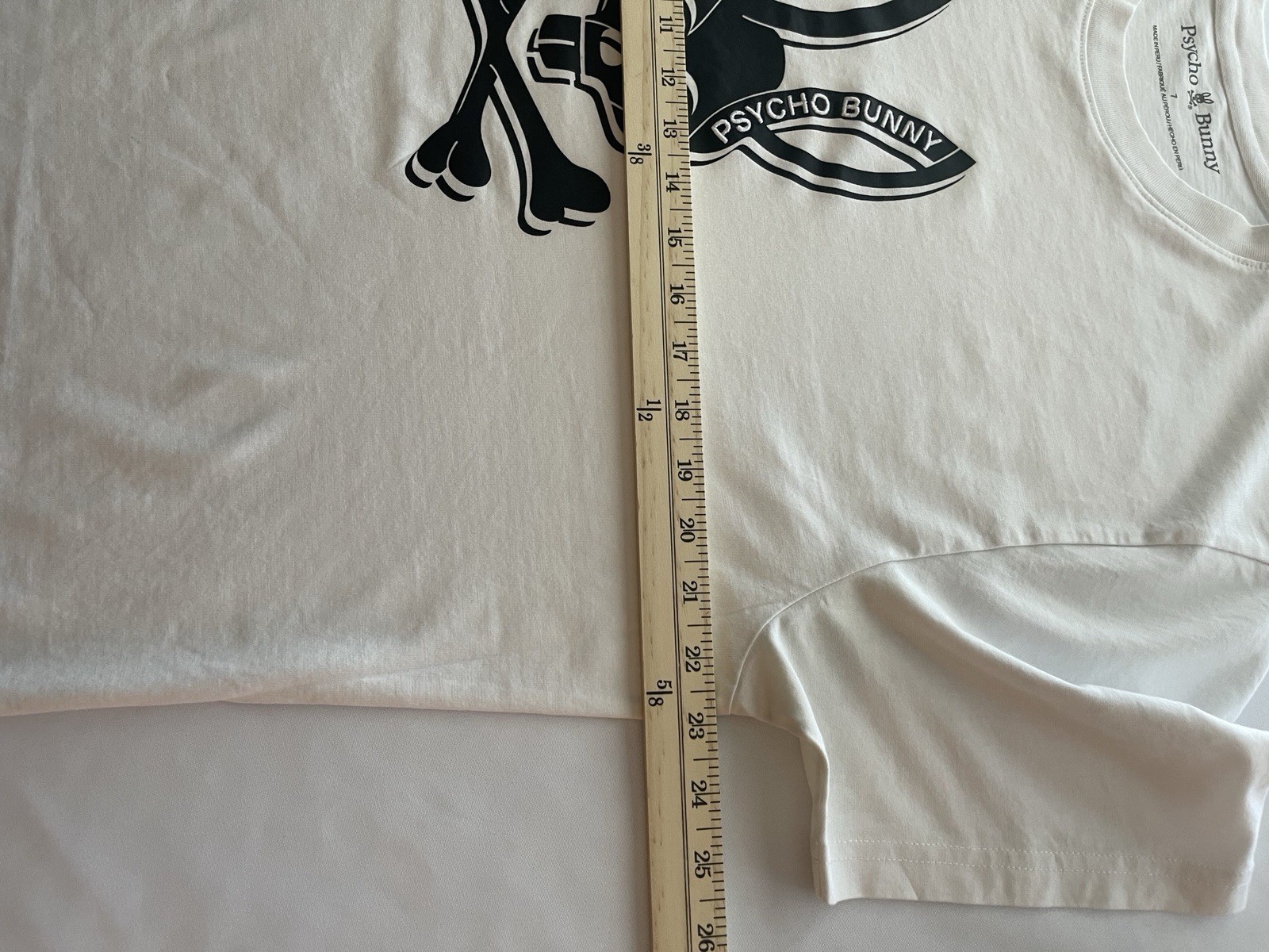 Psycho Bunny Men’s Graphic Logo Skull T-Shirt Crew Neck Cotton Knit White 7