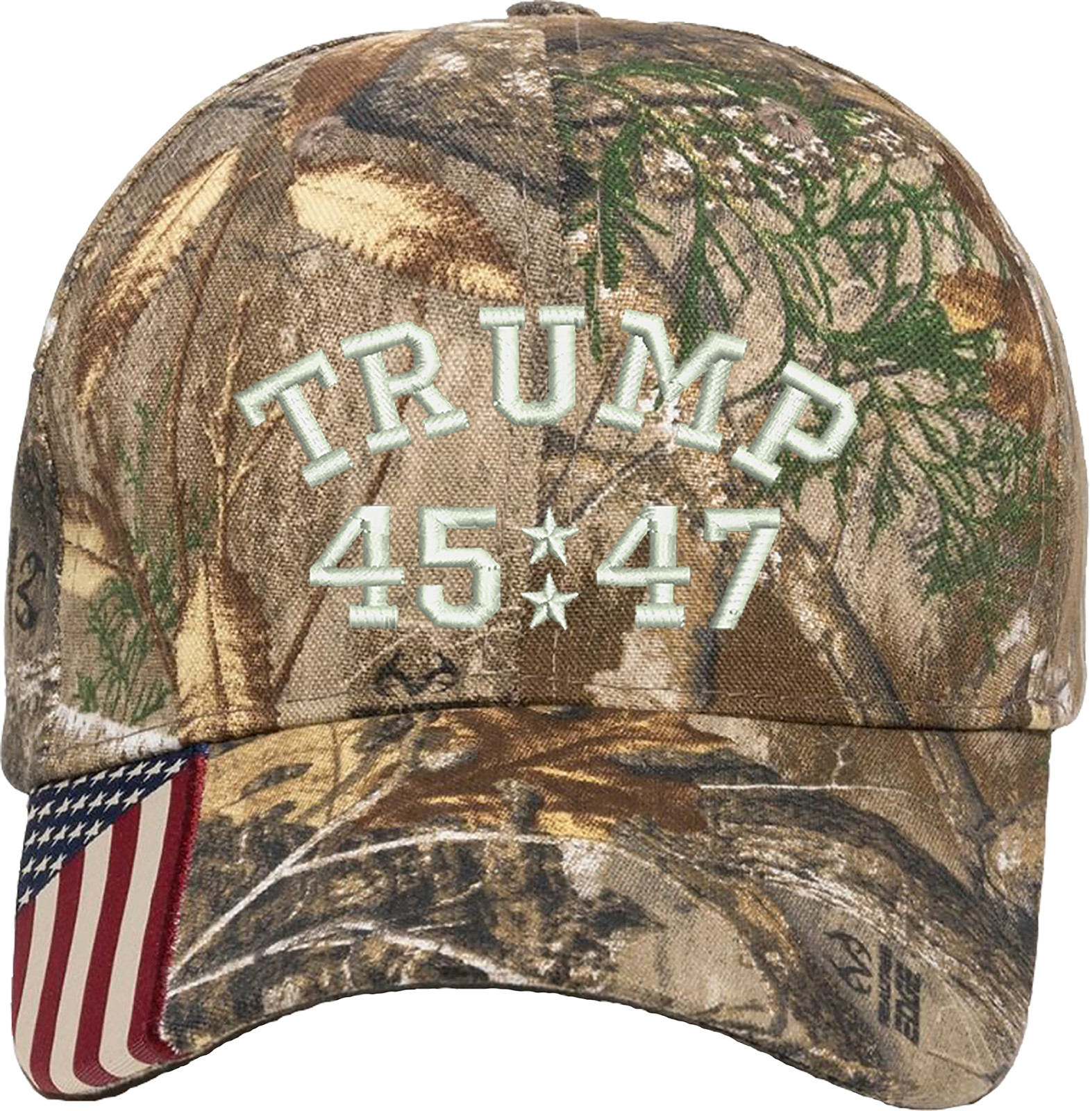 Trump 45/47 Embroidered Camo Structured Adjustable One Size Fits Most Hat
