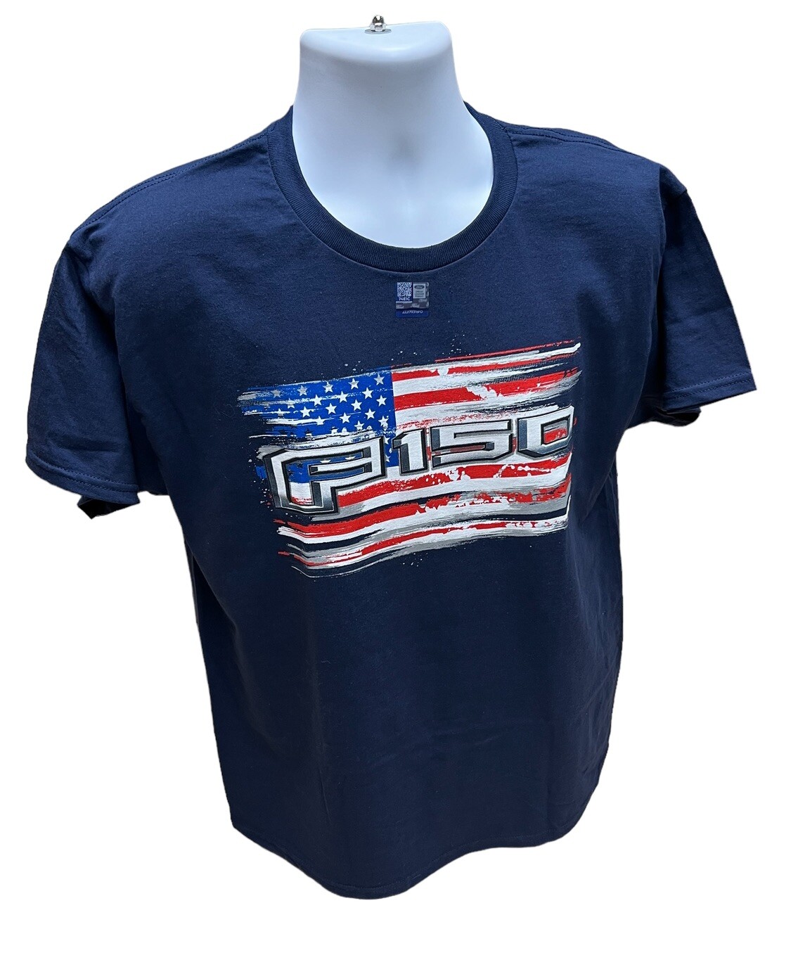 Ford F-150 Navy Blue Distressed American Flag T-Shirt