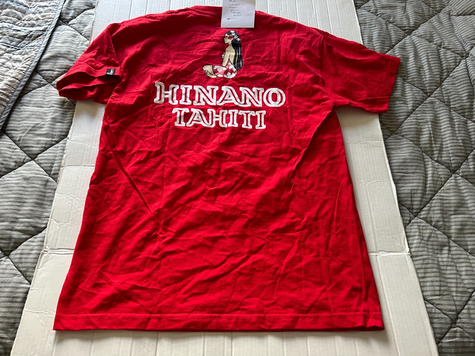 HINANO TAHITI TAHITIAN GIRL SIZE L RED SHORT SLEEVE T-SHIRT…SEE DESCRIPTION
