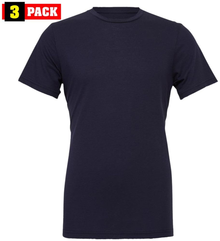Solid Color Military Style T-Shirts 100% Cotton Ring Spun Short Sleeve Tee 3Pack