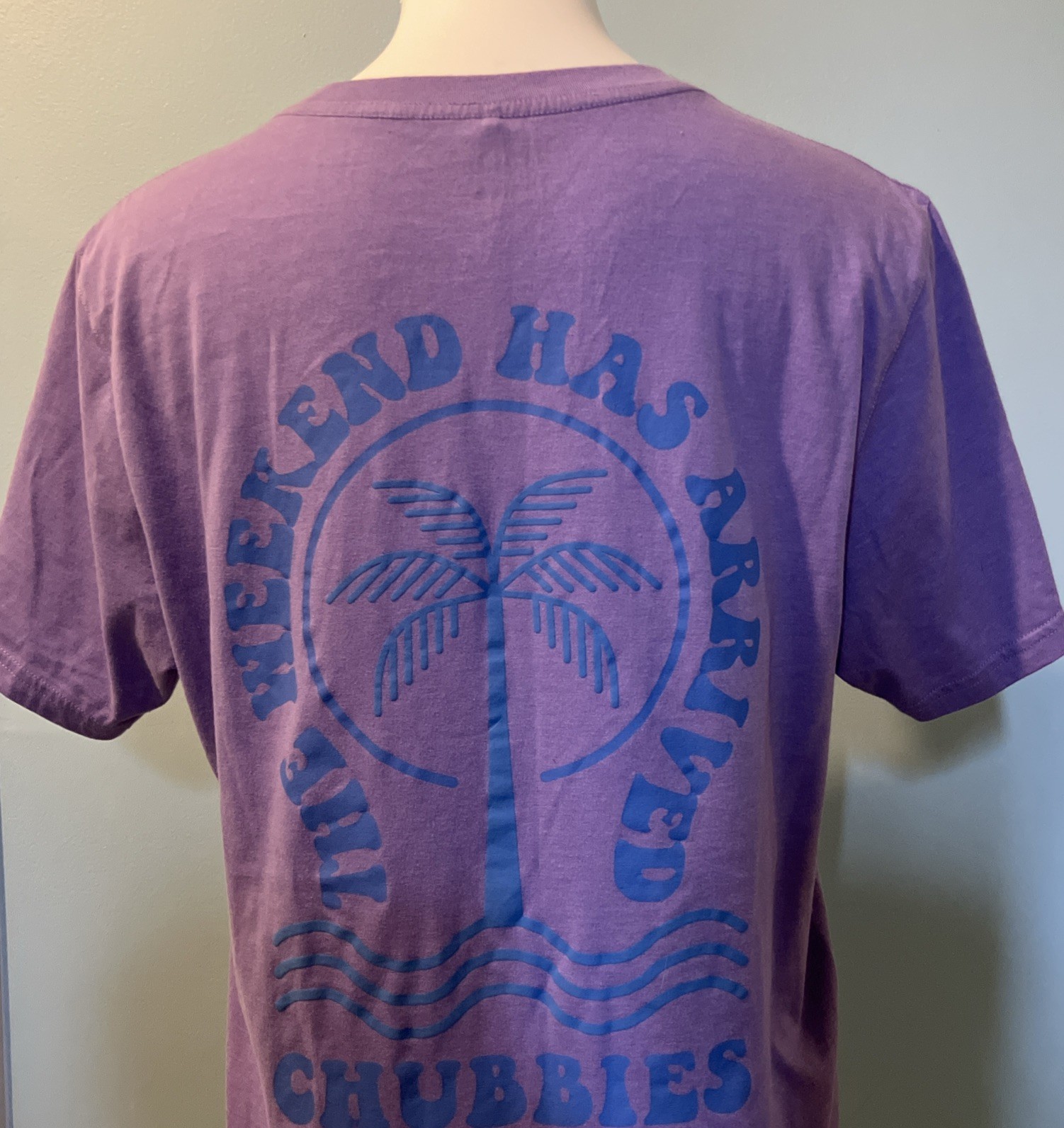 Chubbies T Shirt Weekend Has Arrived Purple The Relaxer Short Sleeve Mens L