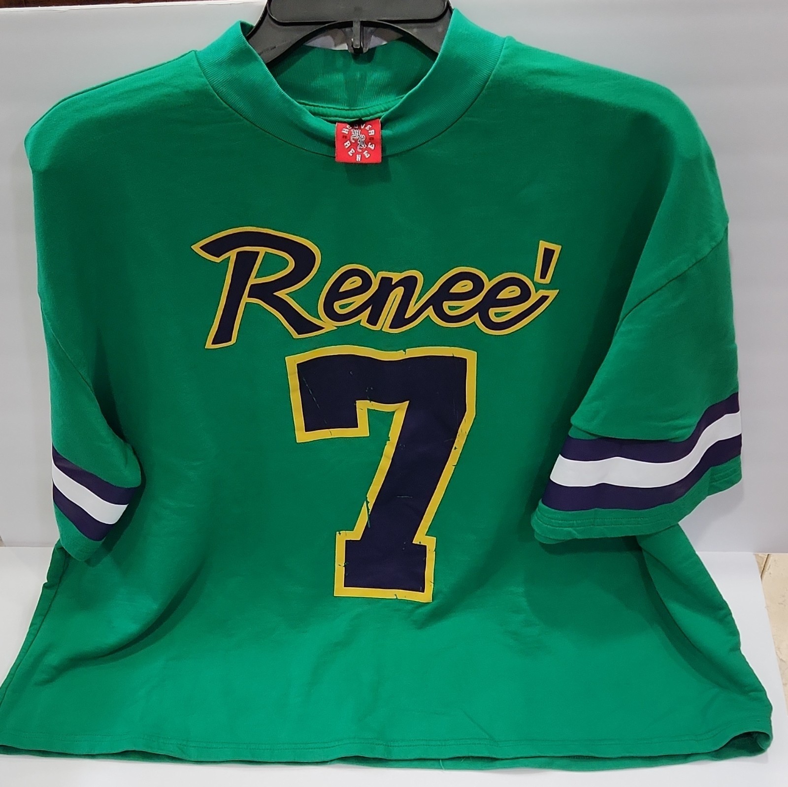 Hoover Renee Mens XXL Green Bull Graphic T-Shirt Crew Neck Short Sleeve Striped
