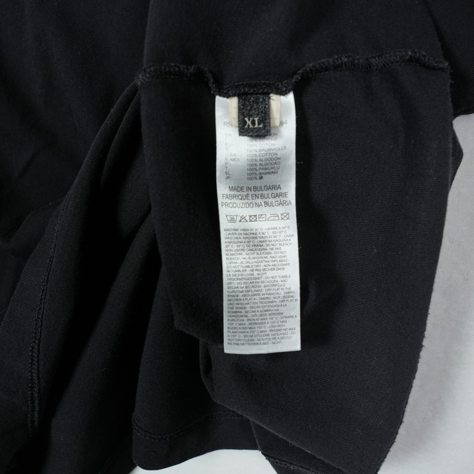 Diesel Mens Black Scoop Neck Pocket T-Shirt Metal Logo Plaque XL Cotton Bulgaria