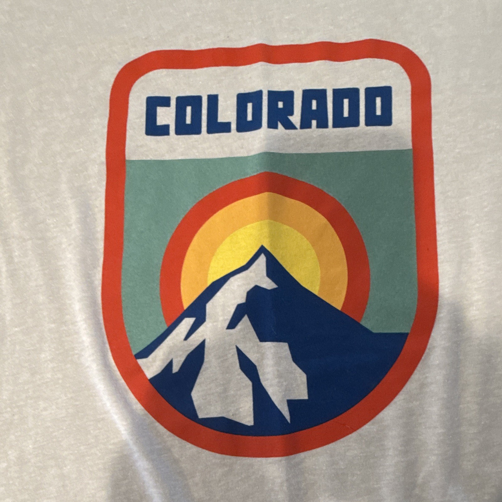 Next Level Apparel Men’s White Colorado Graphic Logo Knit Crew Neck T-Shirt S
