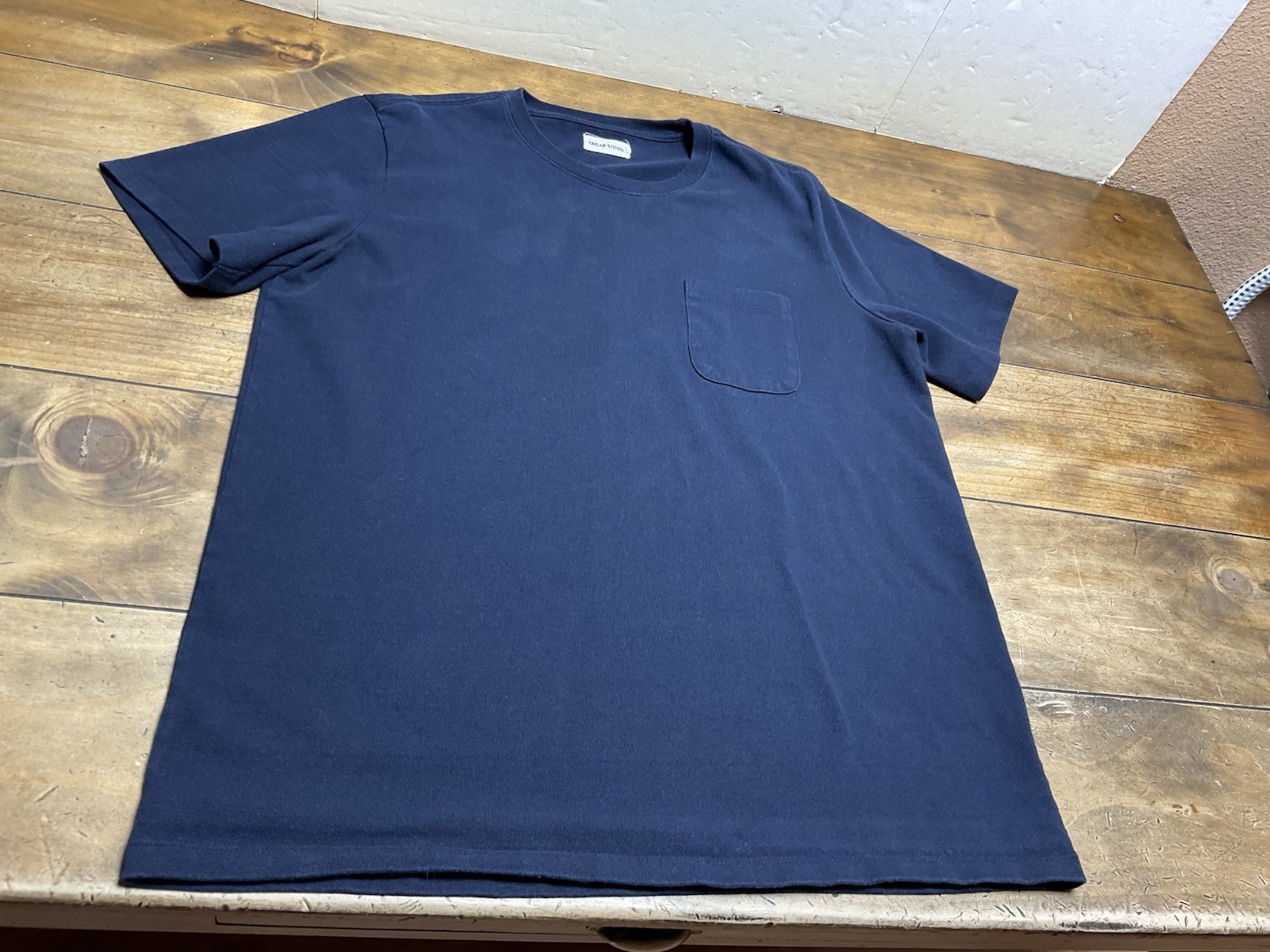 Taylor Stitch Shirt 44 Blue Pocket Tee Minimalist Streetwear