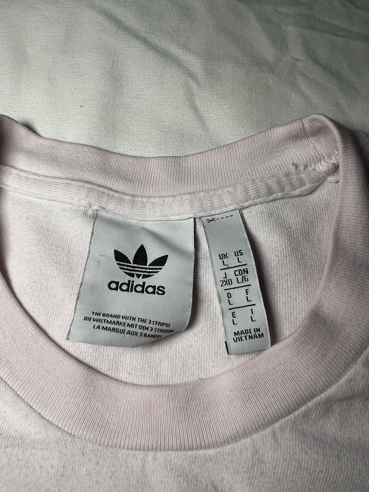 Adidas Originals ADICOLOR TRICOLOR TREFOIL 3 Stripe White Red Blue Men Size L