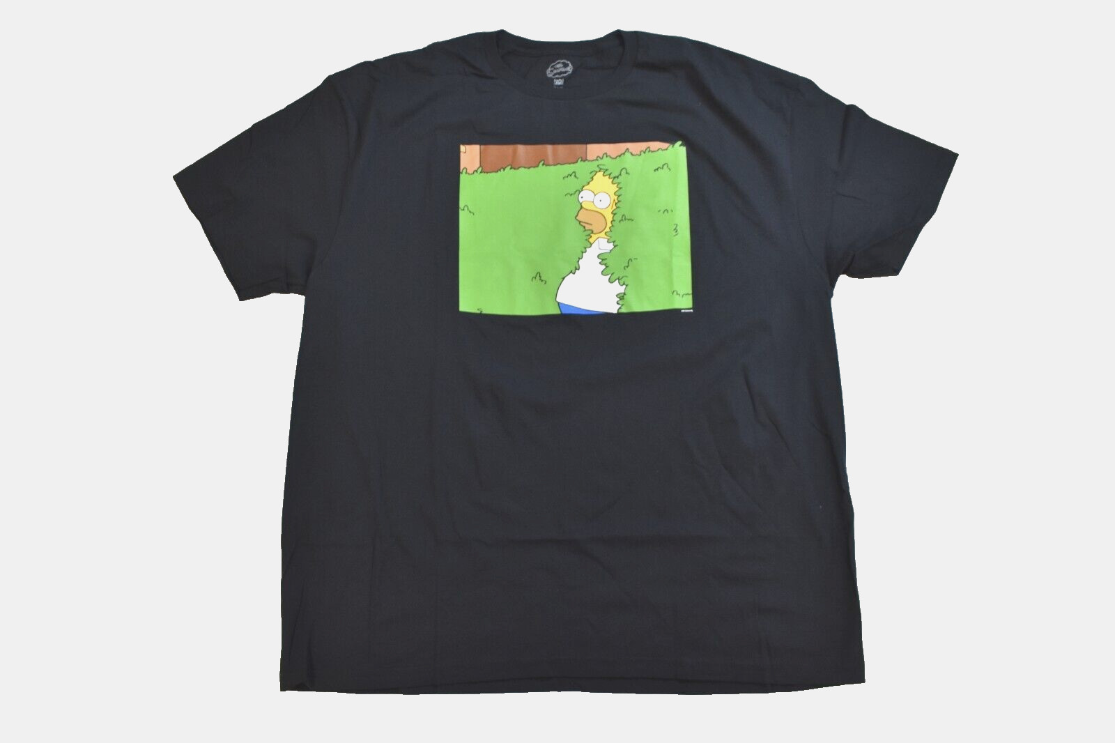 The Simpsons Mens Homer Simpson Emerging From A Bush Black Shirt New S-2XL