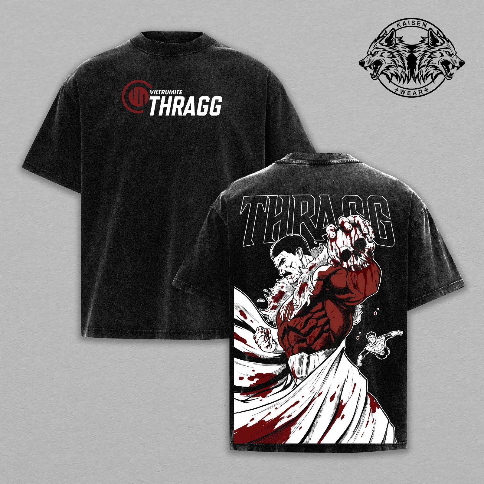 Grand Regent Thragg Invincible Graphic Apparel: Vintage Washed Oversized T-Shirt