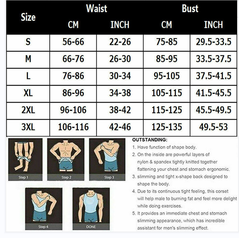Men Compression Shirt Sleeveless Body Shaper Base Layer Slimming Tank Top Vest