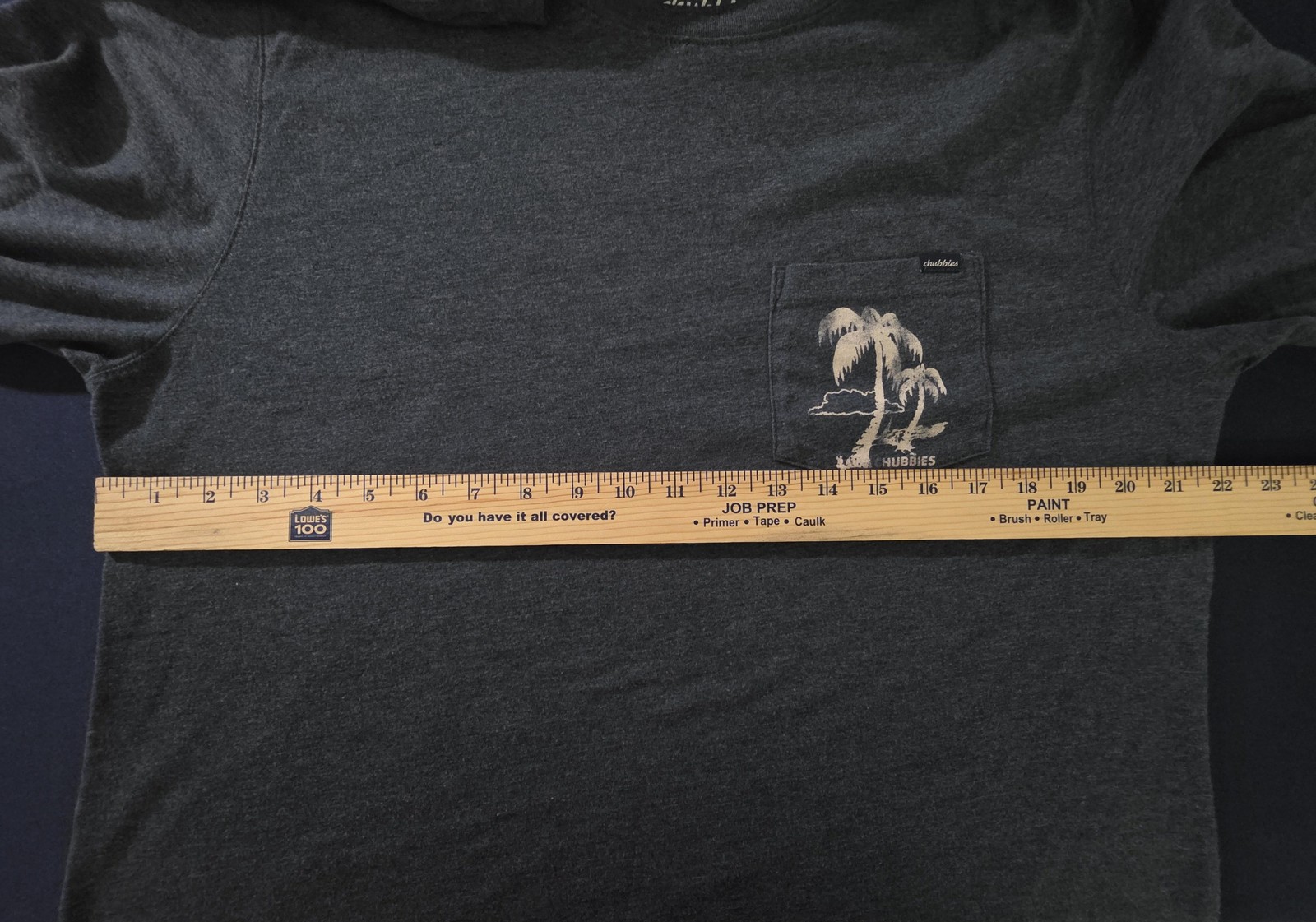 Chubbies Mens Large The Relaxer Blue Weekend Arrived Pocket Graphic Long T Shirt