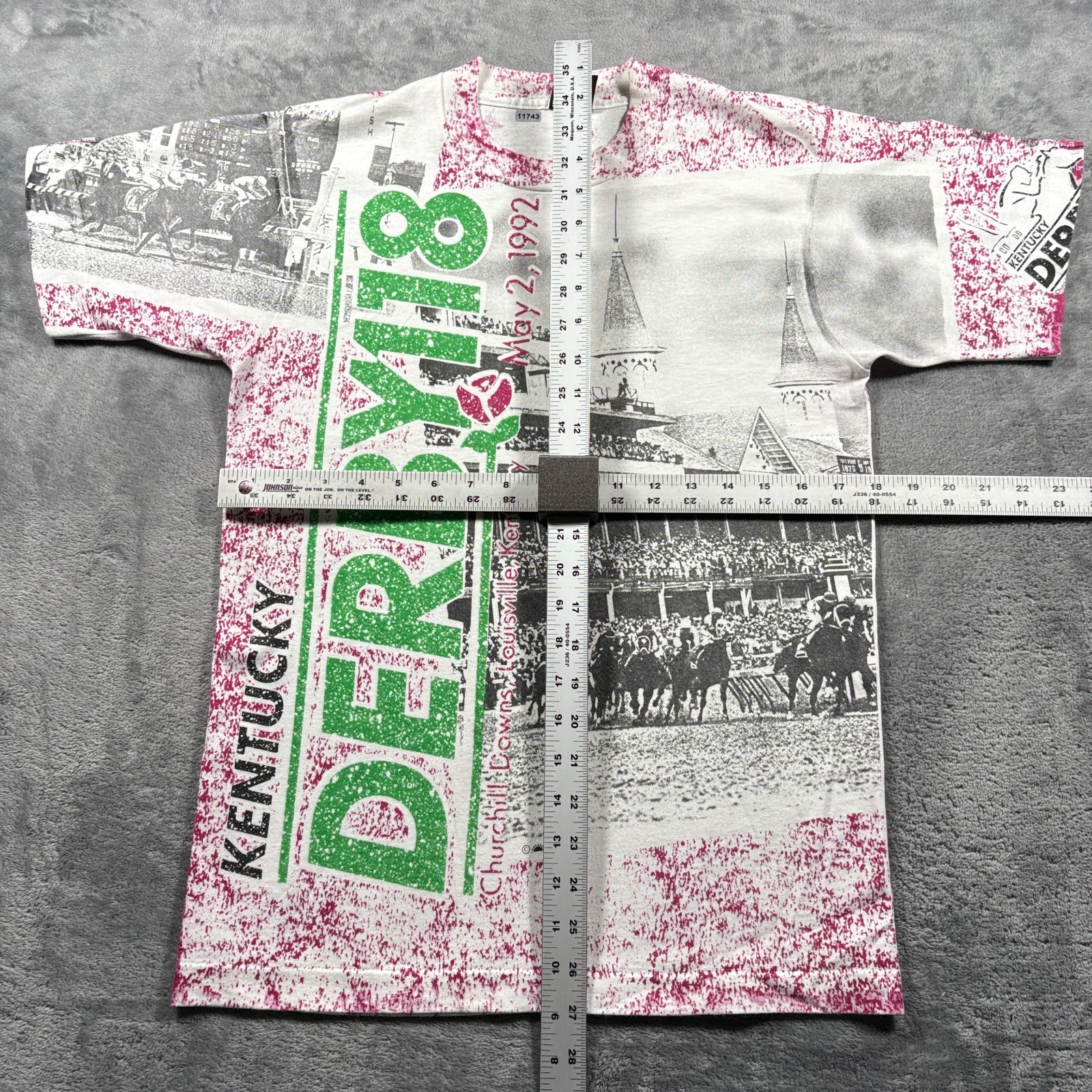 Vintage 1992 Screen Stars T-Shirt Mens Medium Kentucky Derby 118 All Over Print