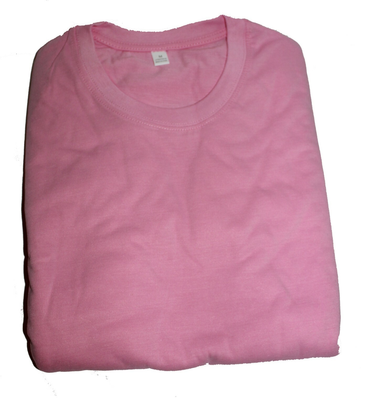 Solid Bright Color T Shirt, Green, Pink, Round Neck, Short Sleeves Size M Unisex