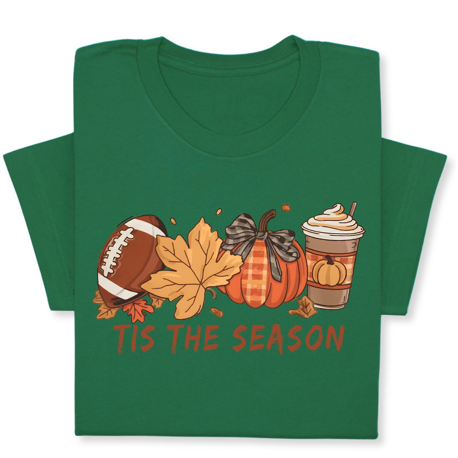 Tis the Season Fall T-Shirt, Pumpkin Spice & Football Autumn Tee