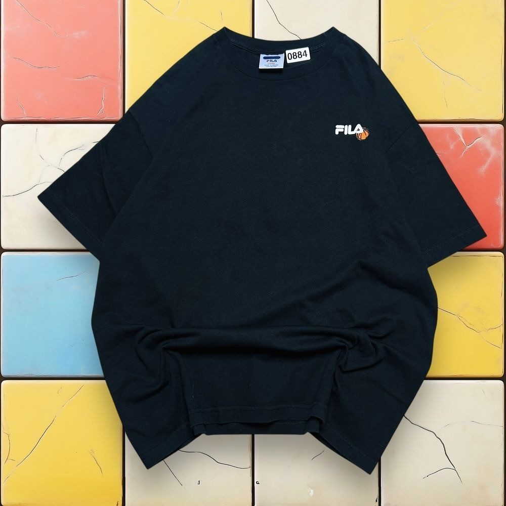 Vintage Fila Basketball Sportswear Shirt 90s Men L Black Streetwear Graphic Tee