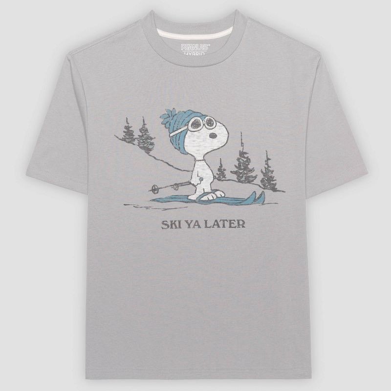 Men’s Peanuts Snoopy Ski Ya Later Short Sleeve Graphic T-Shirt – Gray XXL NWT