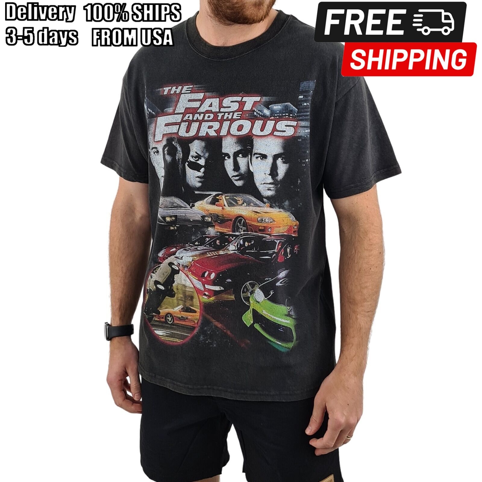 REMAKE Fast And Furious 90s black short sleeve T shirt gift tee NH13274