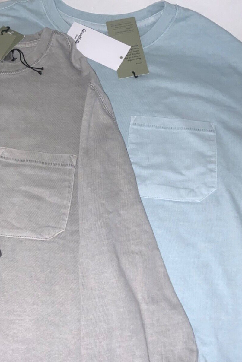 Thick LONG SLEEVE mid weight Crew Neck POCKET T-Shirt Standard Fit Goodfellow